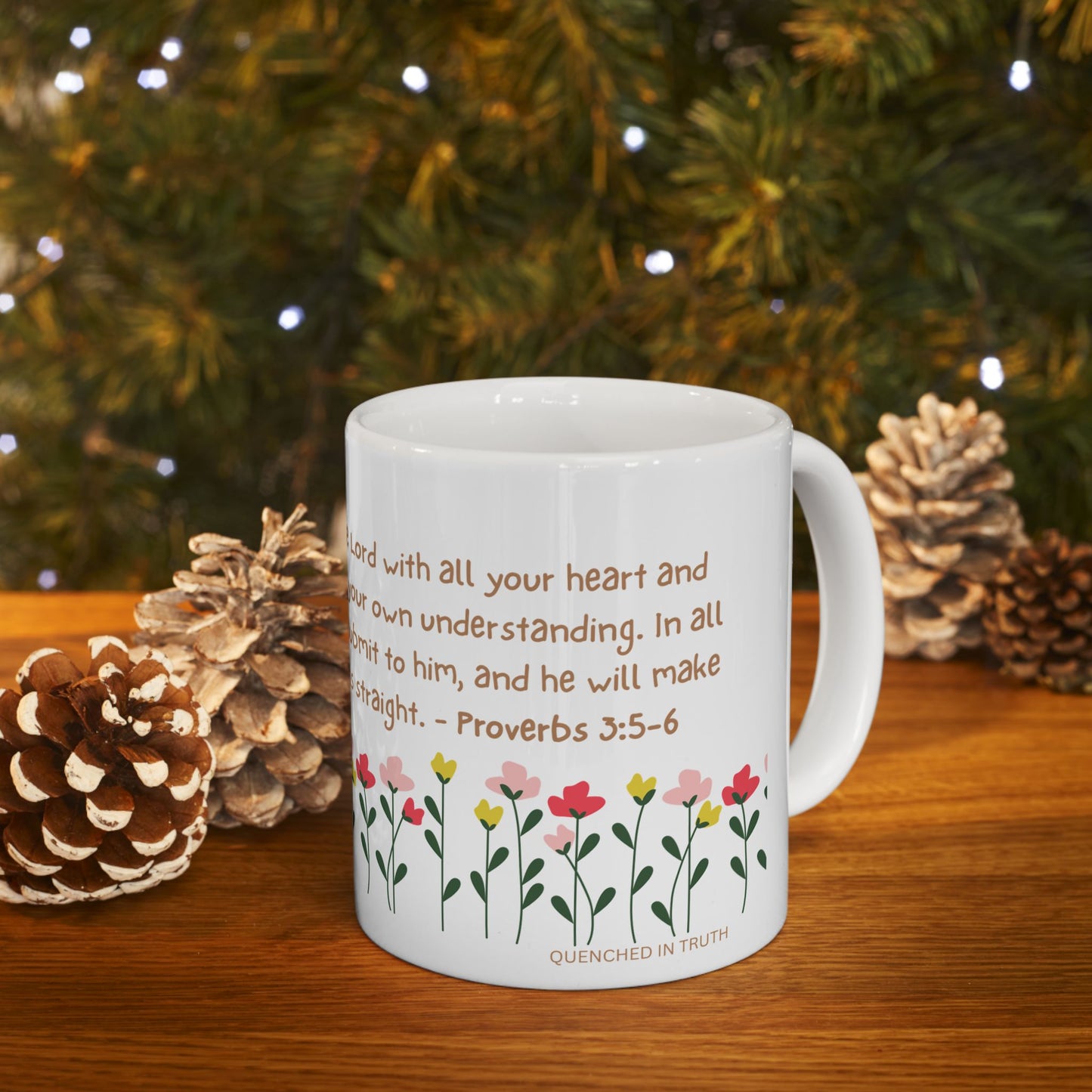 Floral Scripture Ceramic Mug - Perfect for Inspirational Gifts or Morning Coffee