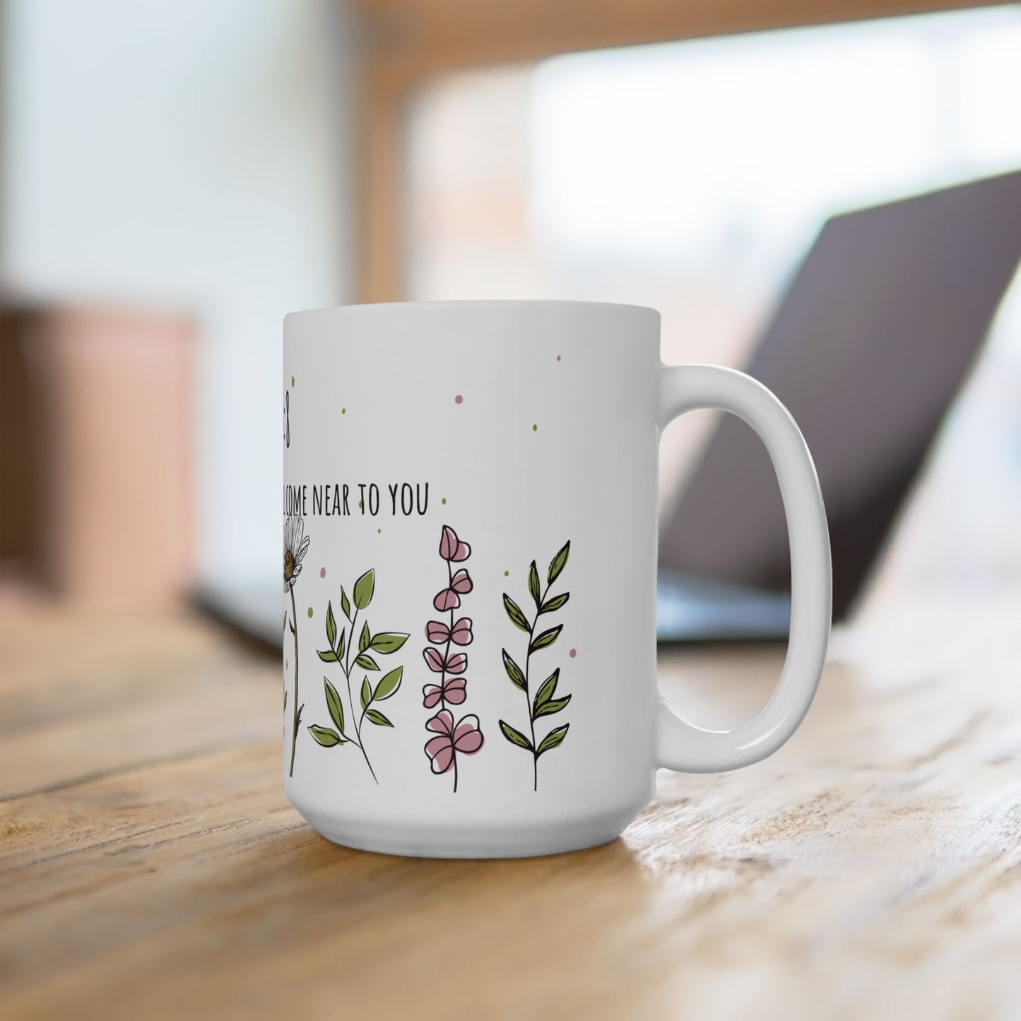 Floral Scripture Ceramic Mug - Perfect for Inspirational Gifts or Morning Coffee