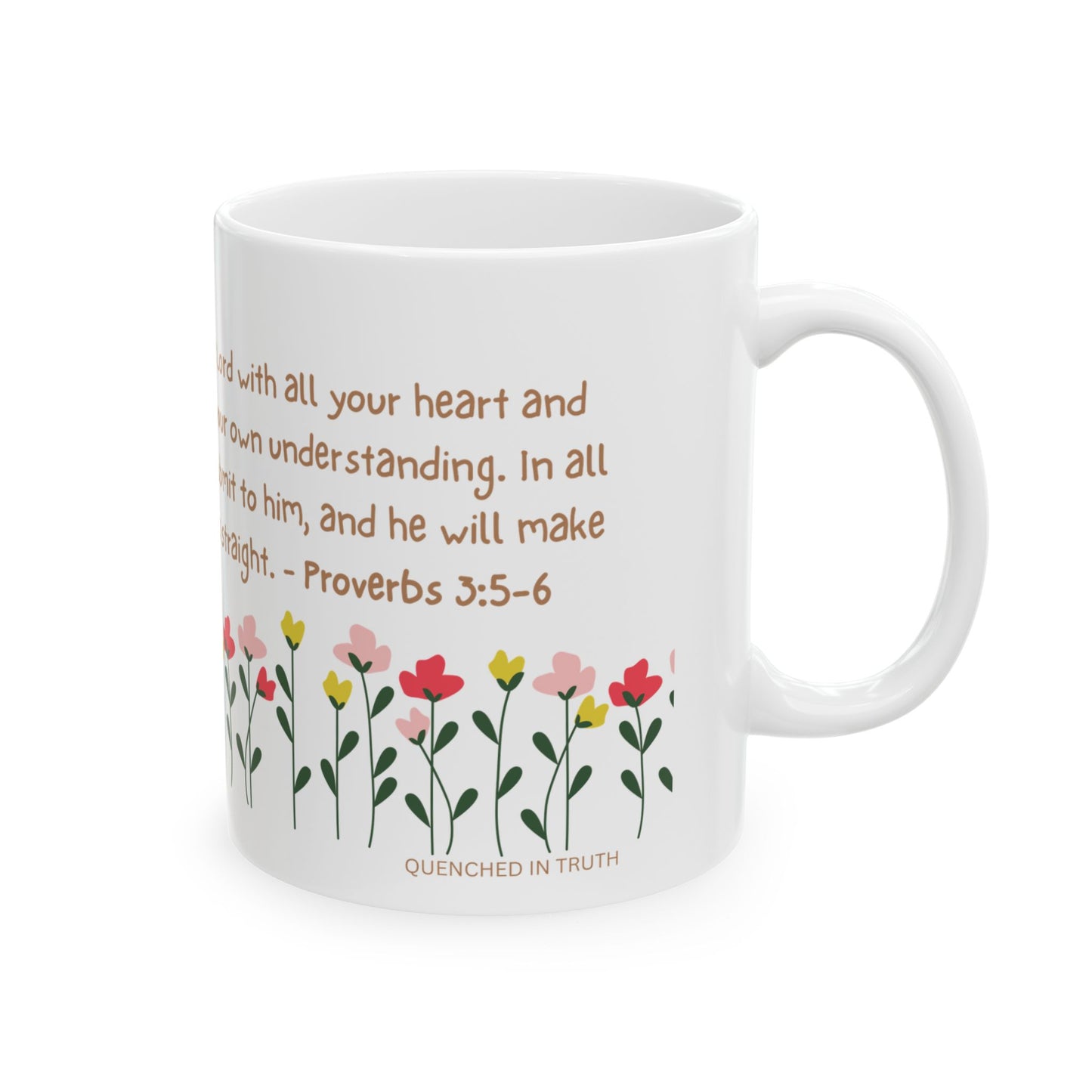 Floral Scripture Ceramic Mug - Perfect for Inspirational Gifts or Morning Coffee