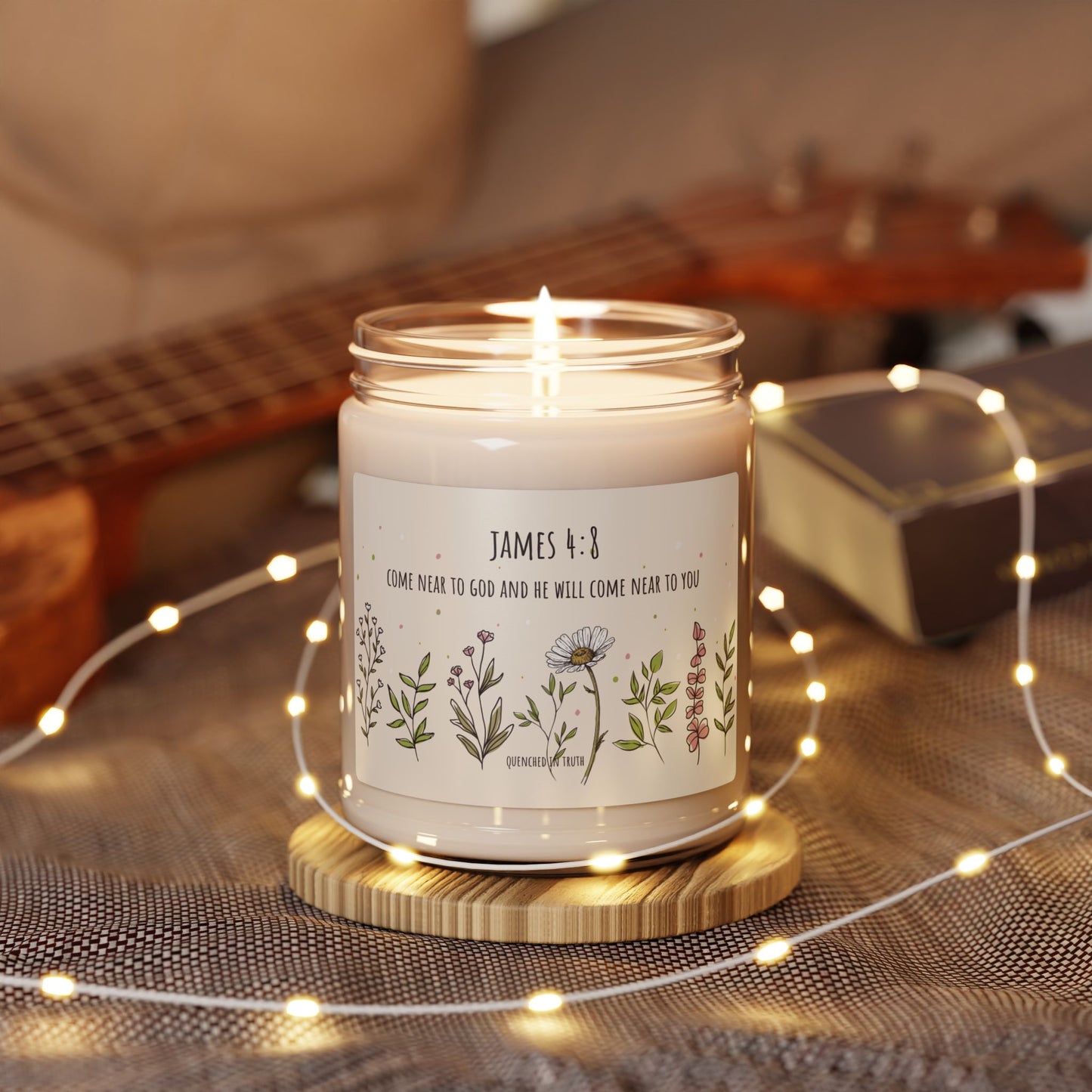 Scented Soy Candle - James 4:8 Inspirational Home Decor