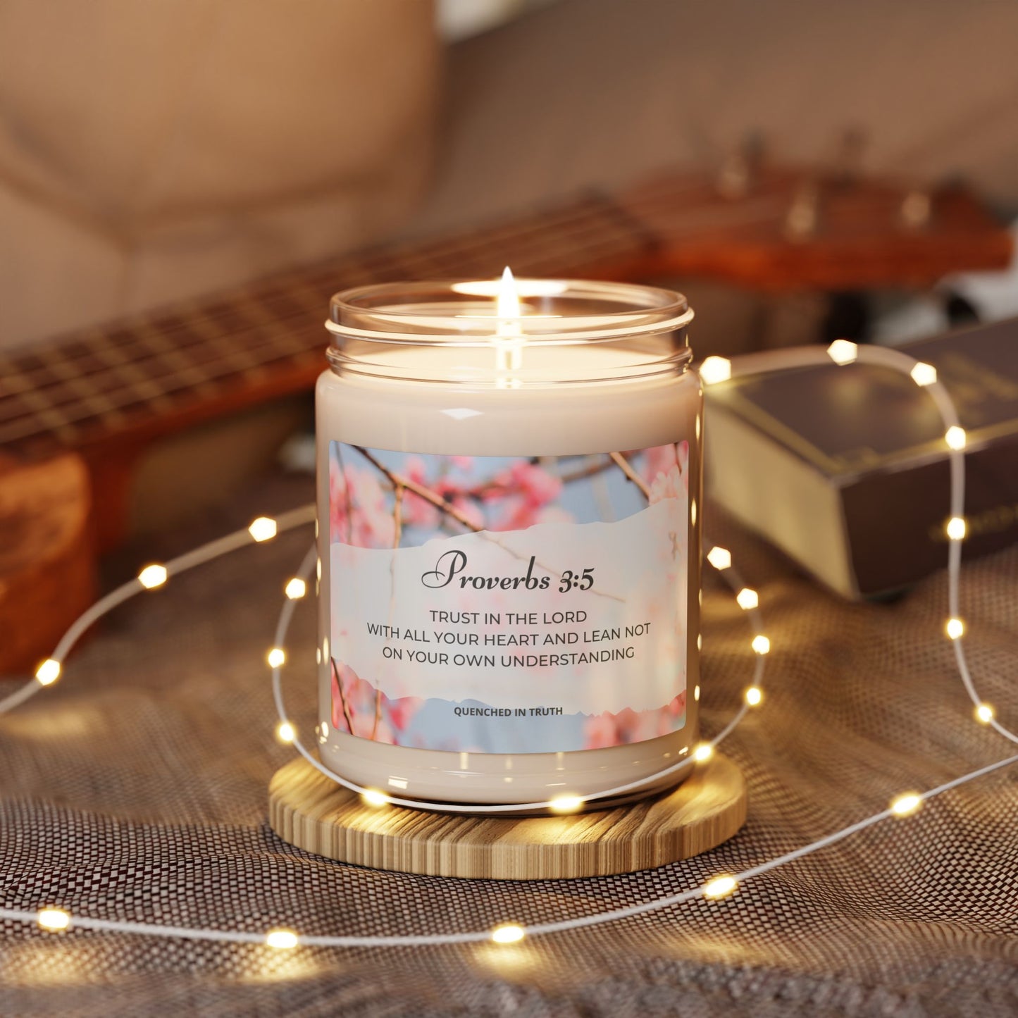 Scented Soy Candle - Proverbs 3:5 Inspirational Home Decor