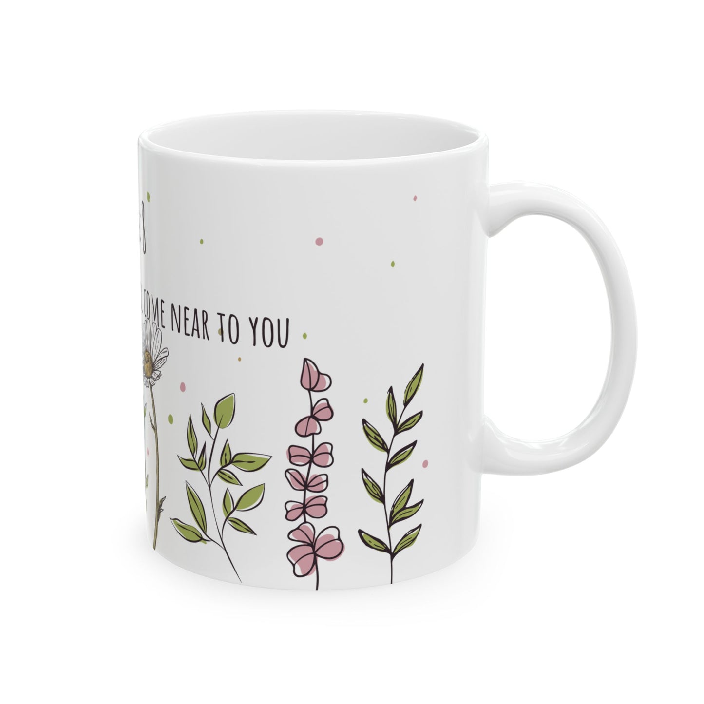 Floral Scripture Ceramic Mug - Perfect for Inspirational Gifts or Morning Coffee