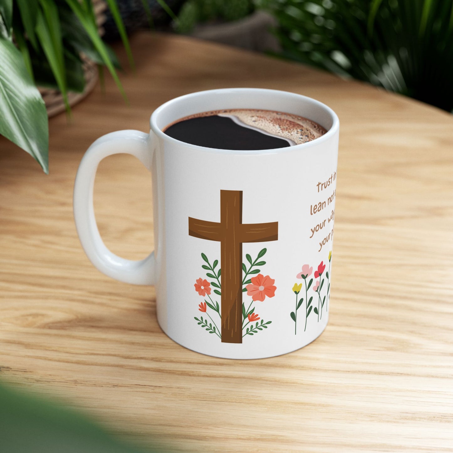 Floral Scripture Ceramic Mug - Perfect for Inspirational Gifts or Morning Coffee