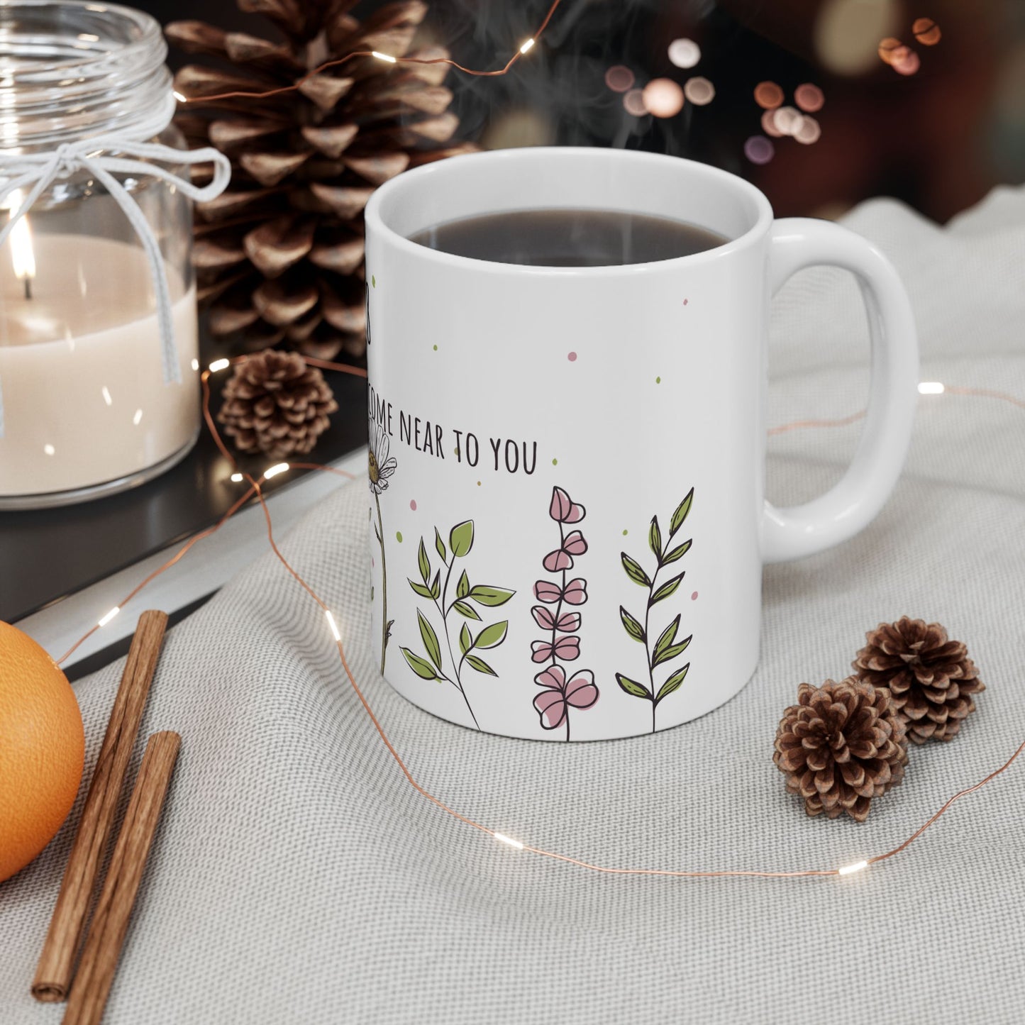 Floral Scripture Ceramic Mug - Perfect for Inspirational Gifts or Morning Coffee