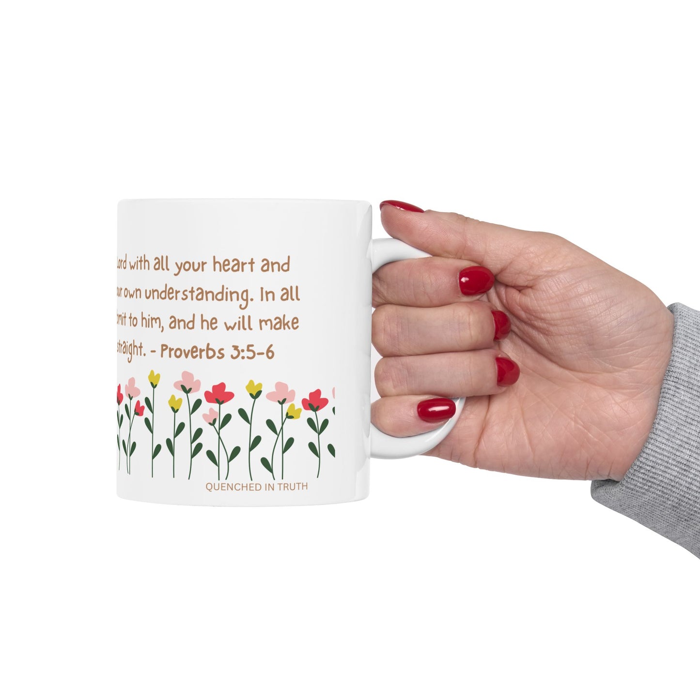 Floral Scripture Ceramic Mug - Perfect for Inspirational Gifts or Morning Coffee