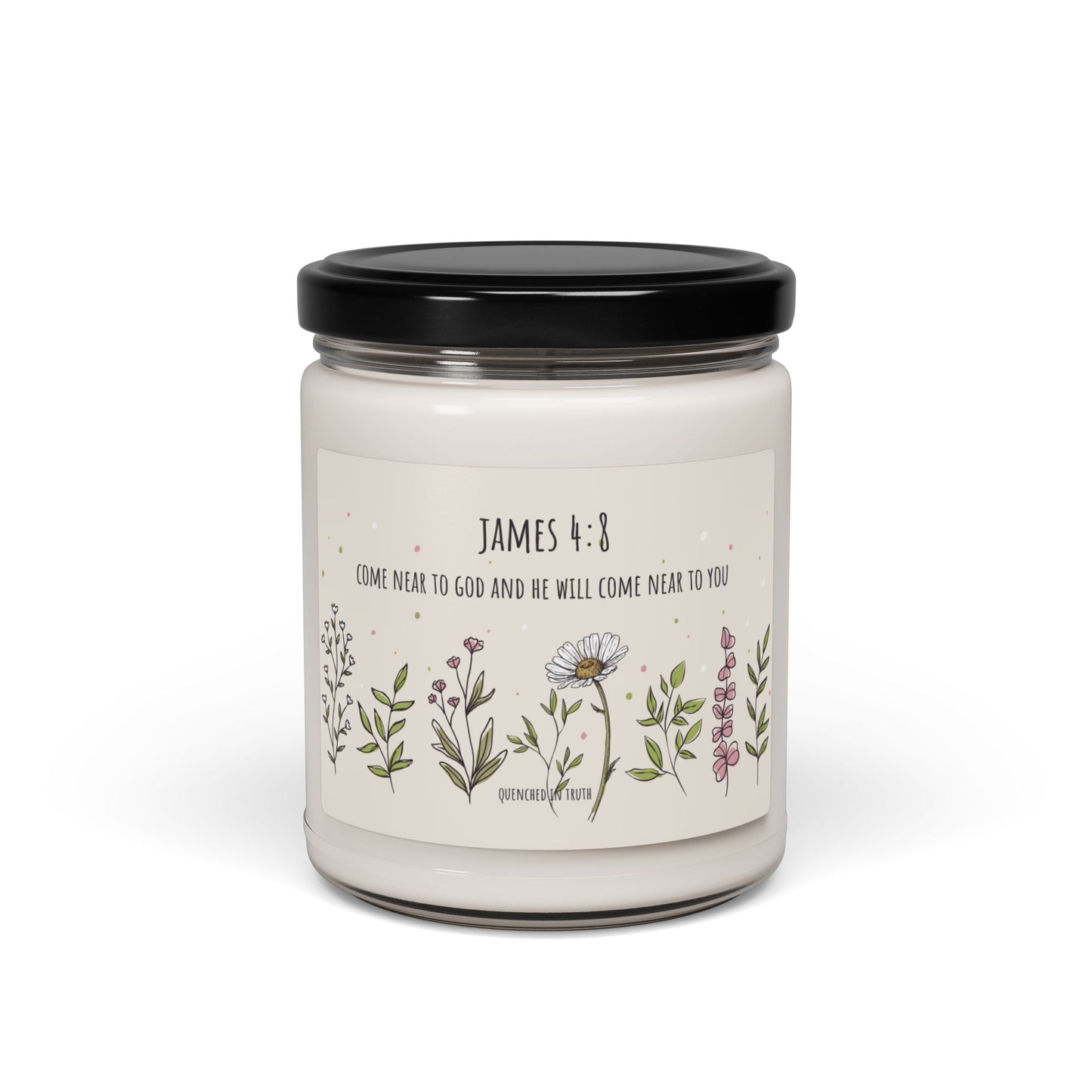 Scented Soy Candle - James 4:8 Inspirational Home Decor