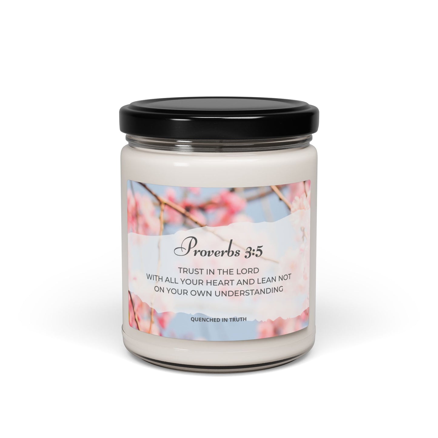 Scented Soy Candle - Proverbs 3:5 Inspirational Home Decor