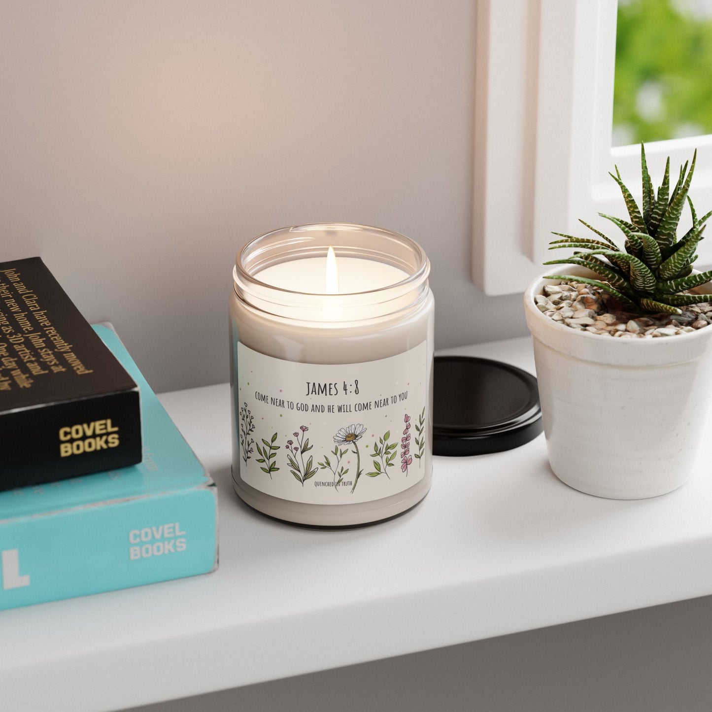 Scented Soy Candle - James 4:8 Inspirational Home Decor