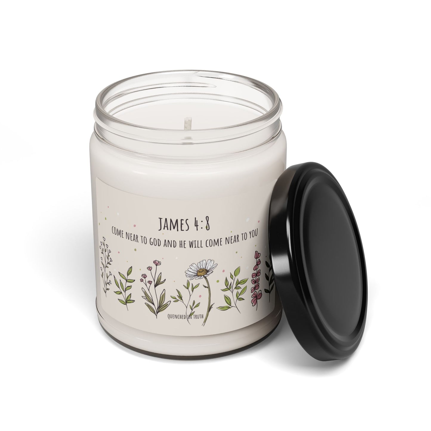 Scented Soy Candle - James 4:8 Inspirational Home Decor