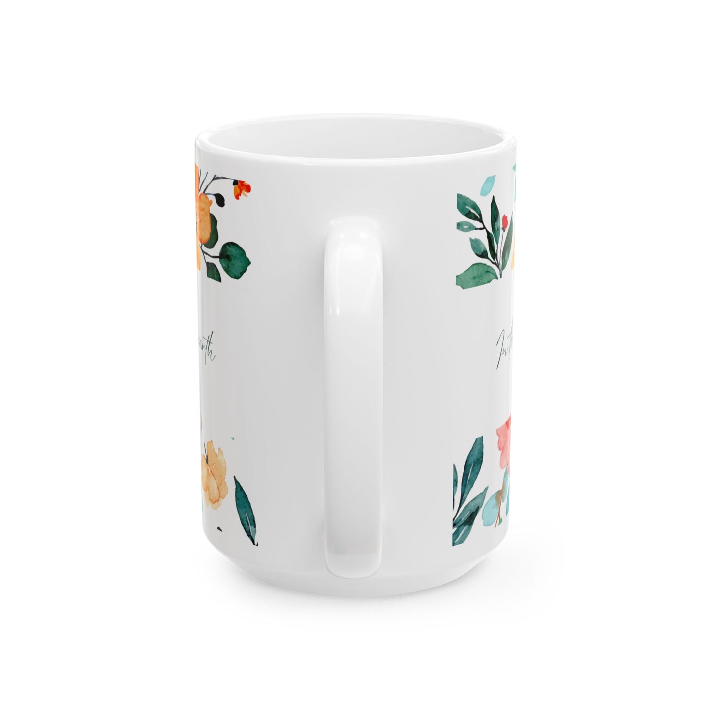 Floral Scripture Ceramic Mug - Perfect for Inspirational Gifts or Morning Coffee