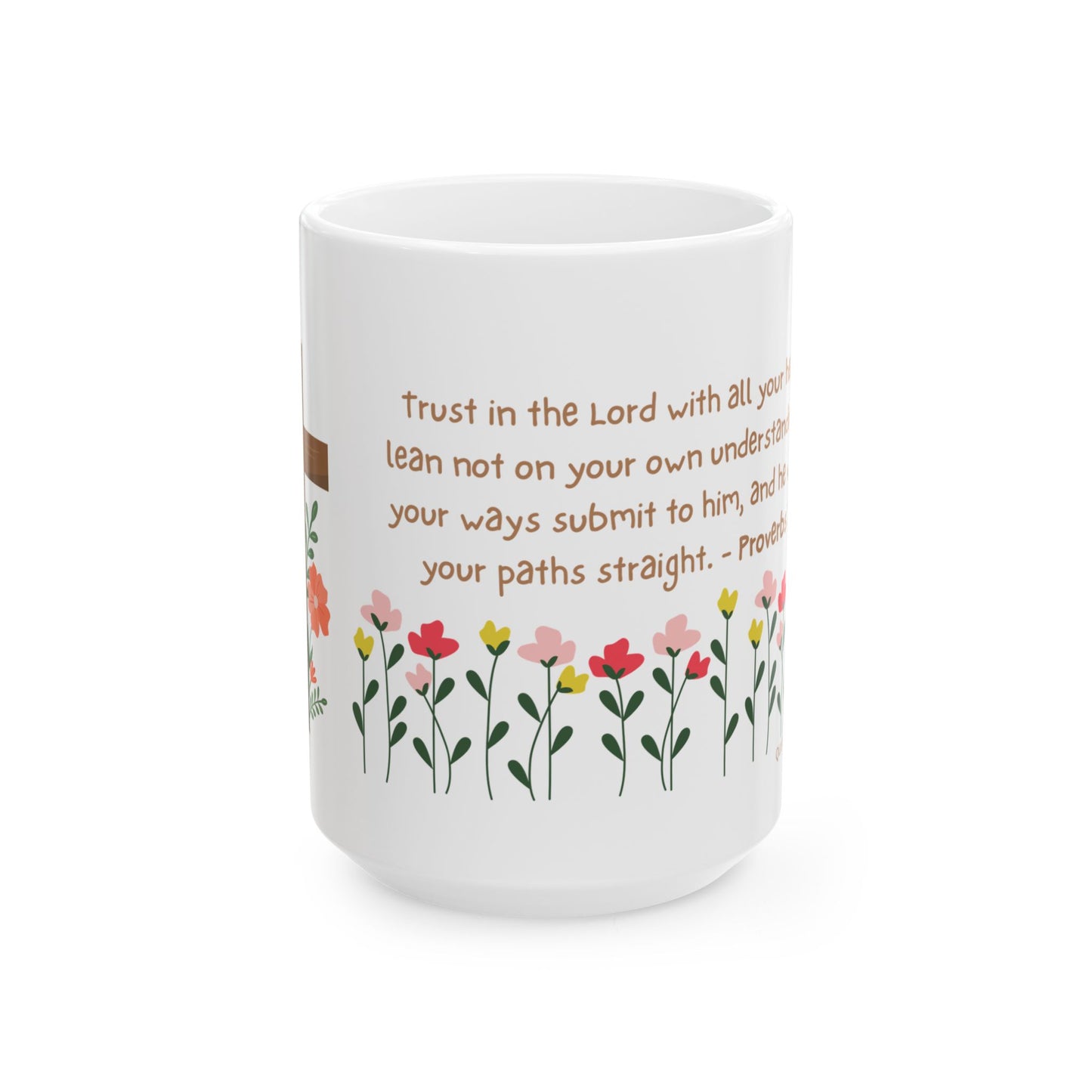 Floral Scripture Ceramic Mug - Perfect for Inspirational Gifts or Morning Coffee