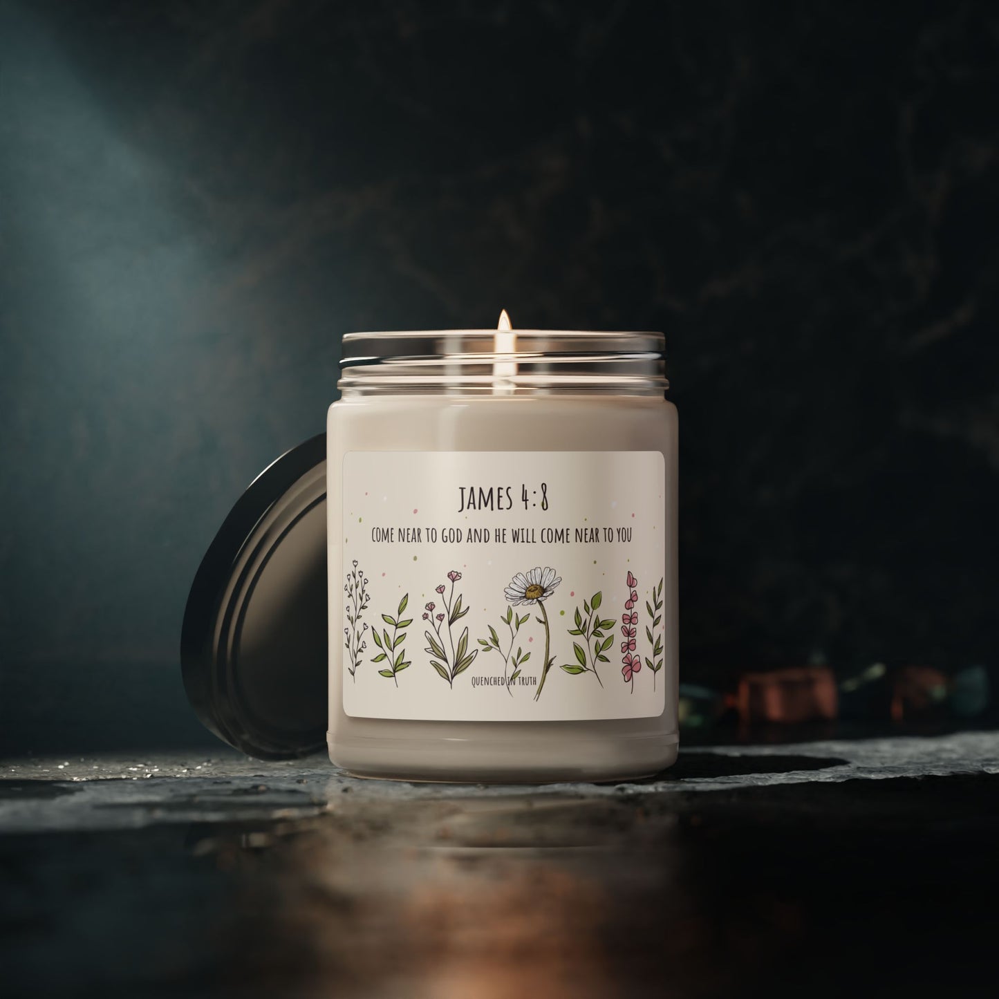 Scented Soy Candle - James 4:8 Inspirational Home Decor