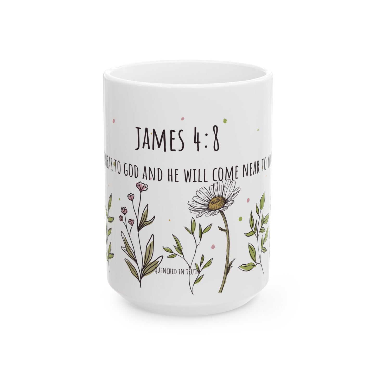 Floral Scripture Ceramic Mug - Perfect for Inspirational Gifts or Morning Coffee