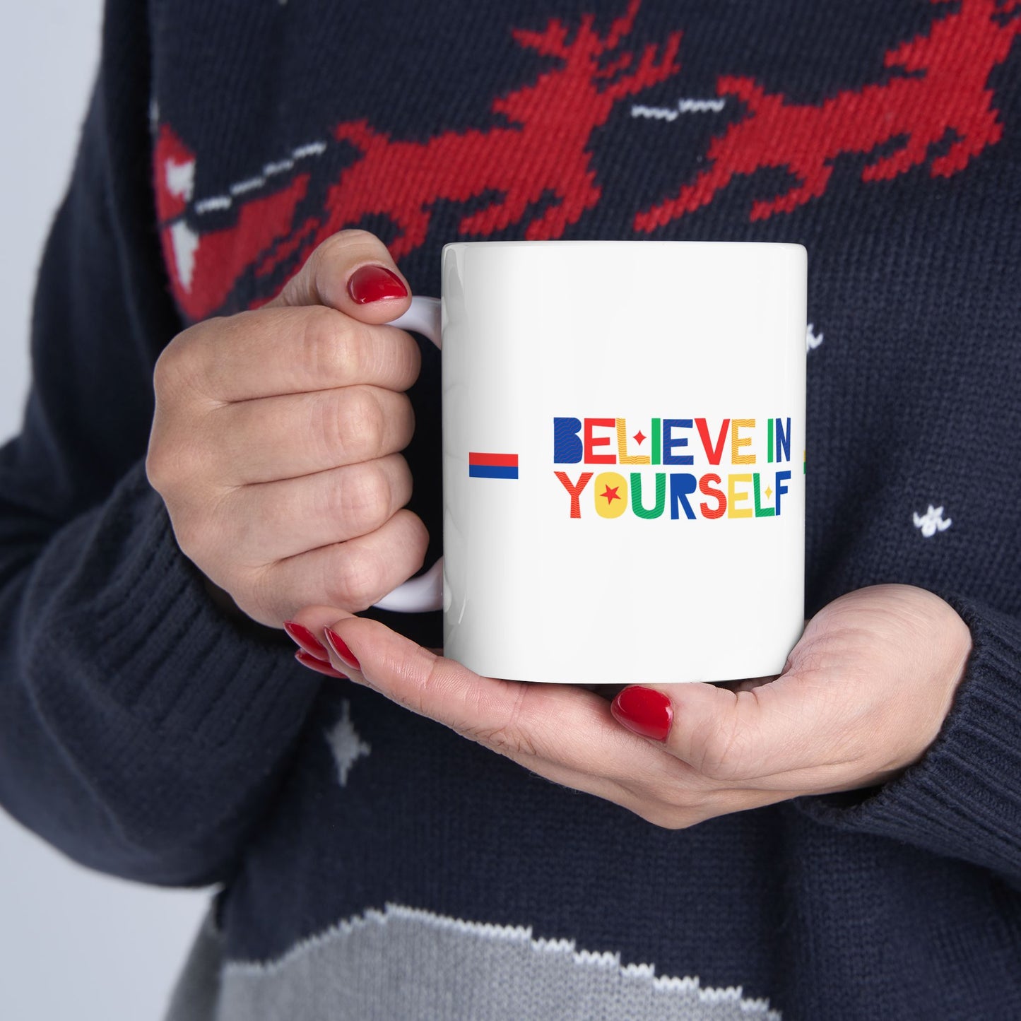 Believe In Yourself Ceramic Mug - Perfect for Inspirational Gifts or Morning Coffee