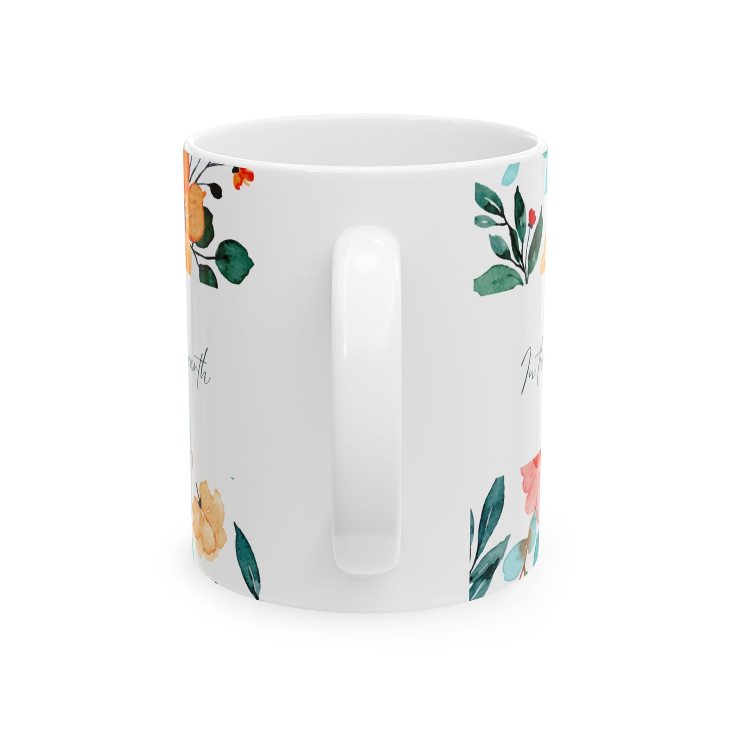 Floral Scripture Ceramic Mug - Perfect for Inspirational Gifts or Morning Coffee