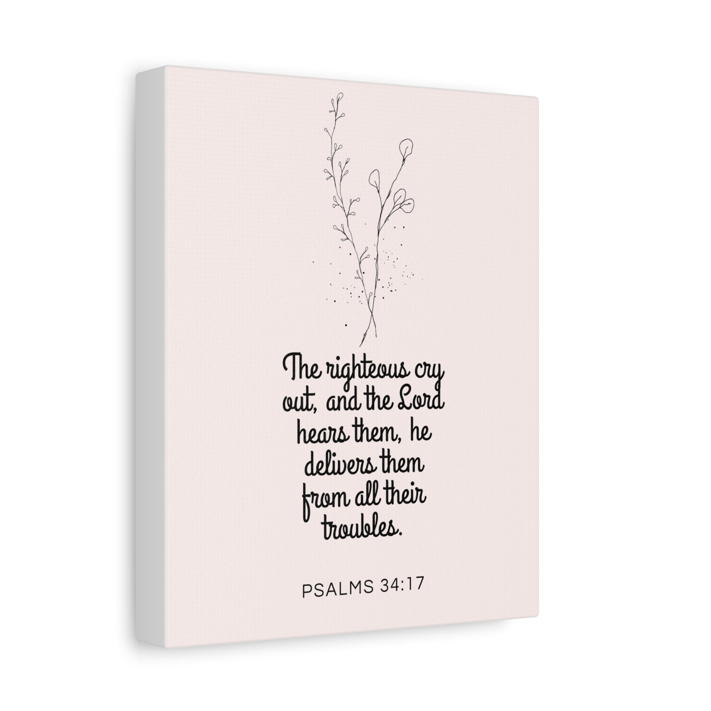 Inspirational Wall Art - Psalms 34:17 Canvas